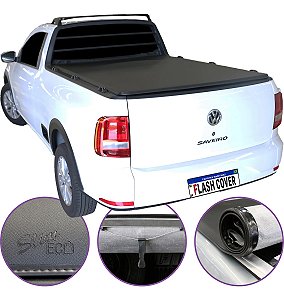 Capota Maritima Flash Cover Saveiro Simples C/Gancho 2010 a 2025 + Par de Suporte