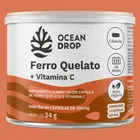 Ferro Quelato + Vitamina C 60 Cápsulas 400mg Ocean Drop Sem Sabor