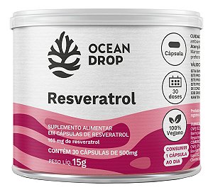 Resveratrol Composto Fenólico Bioativo 30 Cáp - Ocean Drop
