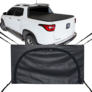 Bolsa Flash Cover Ecobag Caçamba Fiat Toro Nylon Preto Com Ziper 378L
