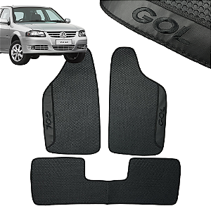 Jogo de Tapete Automotivo Gol G2 G3 G4 Personalizado 3 Peças Colmeia