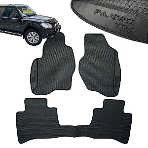 Jogo de Tapete Automotivo Pajero Tr4 Personalizado 3 Peças Colmeia Preto