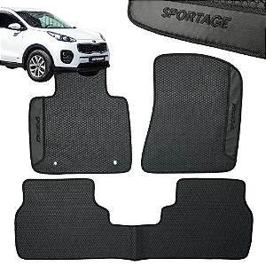 Jogo de Tapete Automotivo Sportage 2016 Personalizado 3 Peças Colmeia