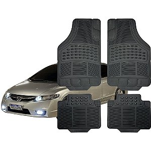 Jogo de Tapete Automotivo Carpete Borracha Completo Honda Civic G7 G8
