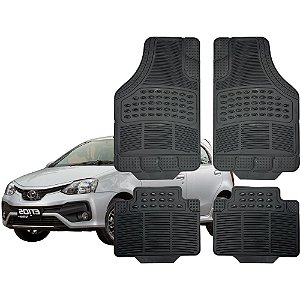 Jogo de Tapete Automotivo Carpete Borracha Completo Toyota Etios Hatch