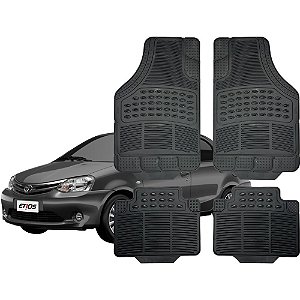 Jogo de Tapete Automotivo Carpete Borracha Completo Toyota Etios Sedan