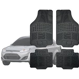 Jogo de Tapete Automotivo Carpete Borracha Completo Ford Fiesta Sedan