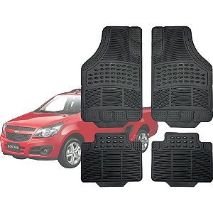 Jogo de Tapete Automotivo Carpete Borracha Completo Chevrolet Montana