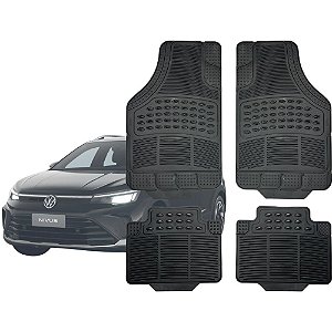 Jogo de Tapete Automotivo Carpete Borracha Completo Volkswagem Nivus
