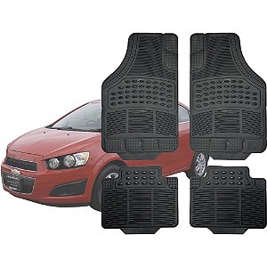Jogo Tapete Automotivo Carpete Borracha Completo Chevrolet Sonic Sedan