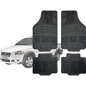 Jogo Tapete Automotivo Carpete Borracha Completo Fiat Strada Até 2013