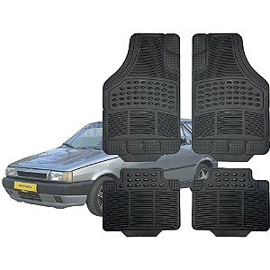 Jogo de Tapete Automotivo Carpete Preto Borracha Completo Fiat Tipo