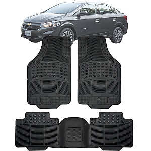 Tapete Automotivo 5 Peça Borracha Preto PVC Reforçado Com Tunel Prisma