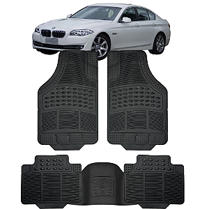 Jogo de Tapete Automotivo 5 Peça Preto Borracha PVC Com Tunel Bmw 528i
