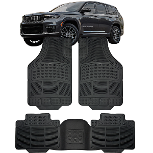 Jogo Tapete Automotivo 5 Peça Preto Borracha PVC + Tunel Jeep Cherokee