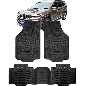 Jogo Tapete Automotivo 5 Peça Preto Borracha PVC + Tunel Jeep Commander