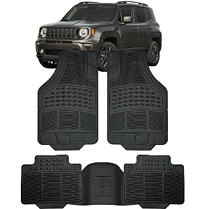Jogo Tapete Automotivo 5 Peça Preto Borracha PVC + Tunel Jeep Renegade