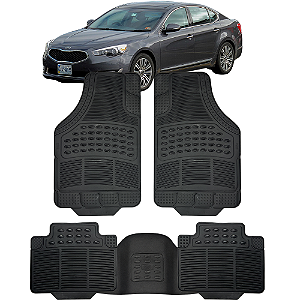 Jogo Tapete Automotivo 5 Peça Preto Borracha PVC Com Tunel Kia Cadenza