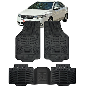 Jogo Tapete Automotivo 5 Peça Preto Borracha PVC Com Tunel Kia Cerato
