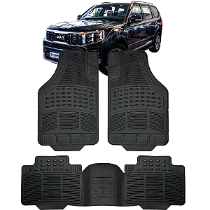 Jogo Tapete Automotivo 5 Peça Preto Borracha PVC Com Tunel Kia Mohave