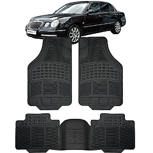 Jogo Tapete Automotivo 5 Peça Preto Borracha PVC Com Tunel Kia Opirus