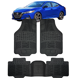 Jogo Tapete Automotivo 5 Peça Preto Borracha PVC + Tunel Nissan Sentra