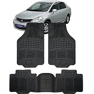 Jogo Tapete Automotivo 5 Peça Borracha PVC + Tunel Nissan Tilda Sedan