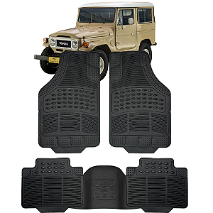 Jogo Tapete Automotivo 5 Peça Borracha PVC + Tunel Toyota Bandeirante
