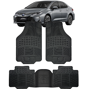 Jogo Tapete Automotivo 5 Peça Preto Borracha PVC + Tunel Toyota Corolla