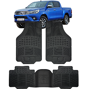 Jogo Tapete Automotivo 5 Peça Preto Borracha PVC + Tunel Toyota Hilux