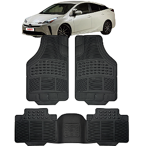 Jogo Tapete Automotivo 5 Peça Preto Borracha PVC + Tunel Toyota Prius