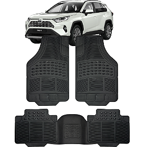 Jogo Tapete Automotivo 5 Peça Preto Borracha PVC Com Tunel Toyota Rav4