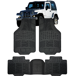 Jogo Tapete Automotivo 5 Peça Preto Borracha PVC + Tunel Jipe Troller
