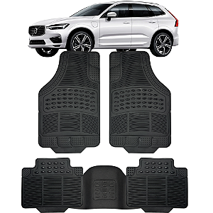 Jogo Tapete Automotivo 5 Peça Preto Borracha PVC Com Tunel Volvo XC60