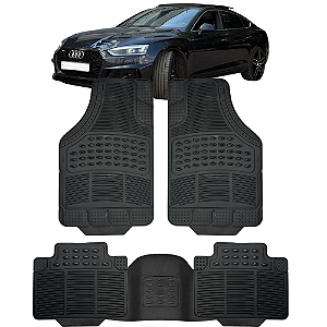 Jogo de Tapete Automotivo 5 Peça Preto Borracha PVC Com Tunel Audi A5