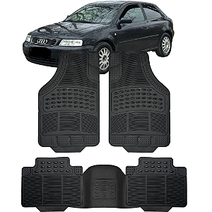 Jogo Tapete Automotivo 5 Peça Borracha PVC Com Tunel Audi A3 Até 2002