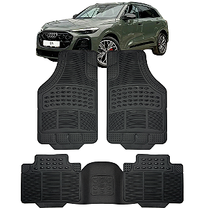 Jogo de Tapete Automotivo 5 Peça Preto Borracha PVC Com Tunel Audi Q5