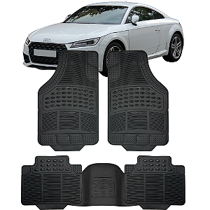 Jogo de Tapete Automotivo 5 Peça Preto Borracha PVC Com Tunel Audi TT
