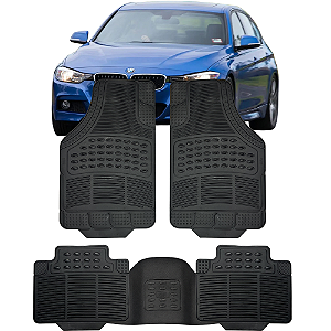 Jogo de Tapete Automotivo 5 Peça Preto Borracha PVC Com Tunel Bmw 316i
