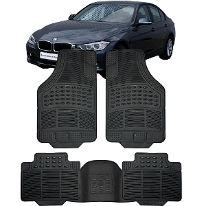 Jogo de Tapete Automotivo 5 Peça Preto Borracha PVC Com Tunel Bmw 318i