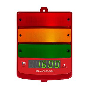 AS-2 - Estação de alarme audio/visual de CO2 com indicador de LED