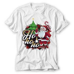Camiseta Natal Papai Noel Ho Ho Ho