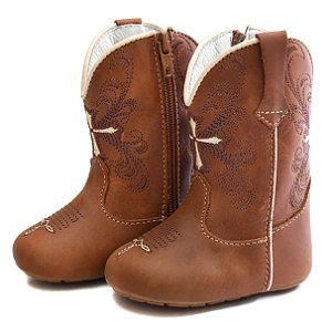 Bota Texana Infantil Unissex em Couro Cor Mel - Modelo 1309 | Bili Bilu