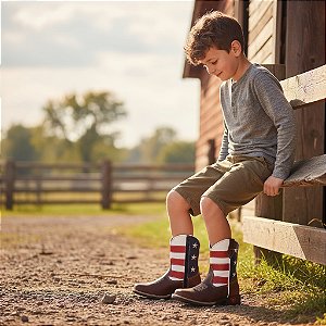 Bota Texana Infantil Unissex em Couro Cor Cores - Modelo 5001 | Bili Bilu
