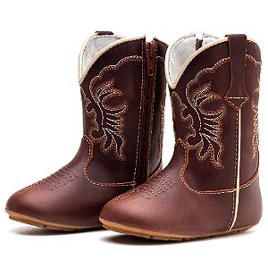 Bota Texana Infantil Unissex em Couro Cor Havana - Modelo 1327 | Bili Bilu
