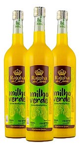Kit 3un Cachaça de Sabor Milho Verde Rainha da Cana 700ml