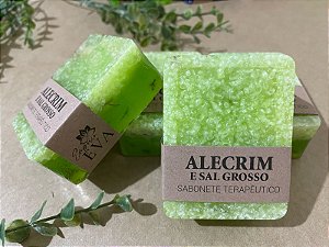 Sabonete Artesanal Alecrim com Sal Grosso XÔ URUCA (com Óleo Essencial de Alecrim)
