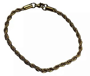 Pulseira Aço Inox Modelo Baiana Dourada
