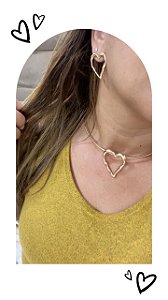 Conjunto Colar + Brinco folheado ana Azevedo
