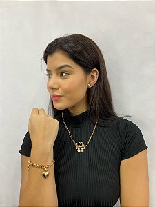 Cordão Banhada A Ouro 18k 70 Cm + Pingente